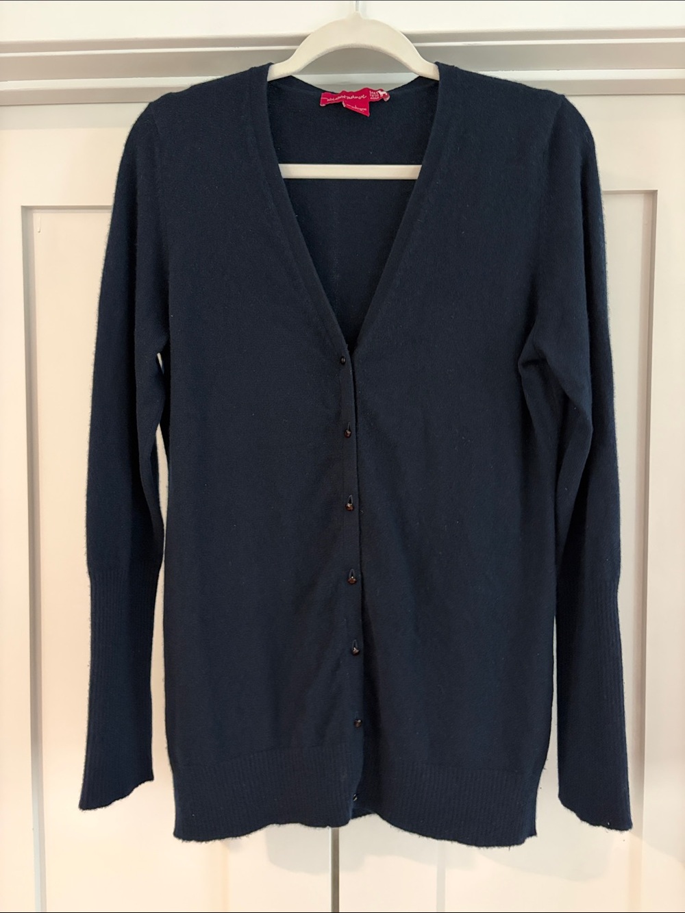 Saks Fifth Avenue Wild About Cashmere Long Cardigan Sweater / Navy XL Button Up